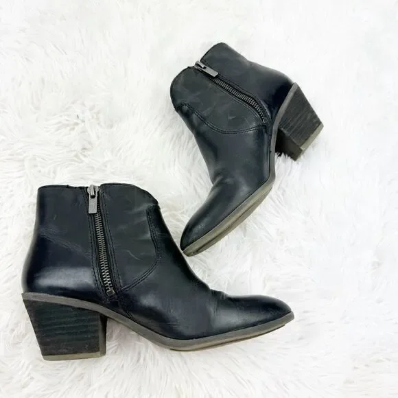 Frye Jennifer Almond Toe Zipper Leather Ankle Boots - Picture 7 of 10